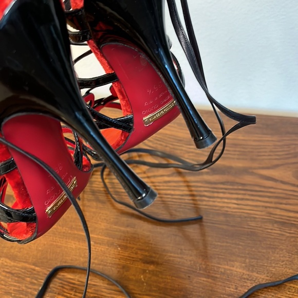 Dolce & Gabbana Ankle Tie Patent Leather Strappy Heels - Picture 8 of 11